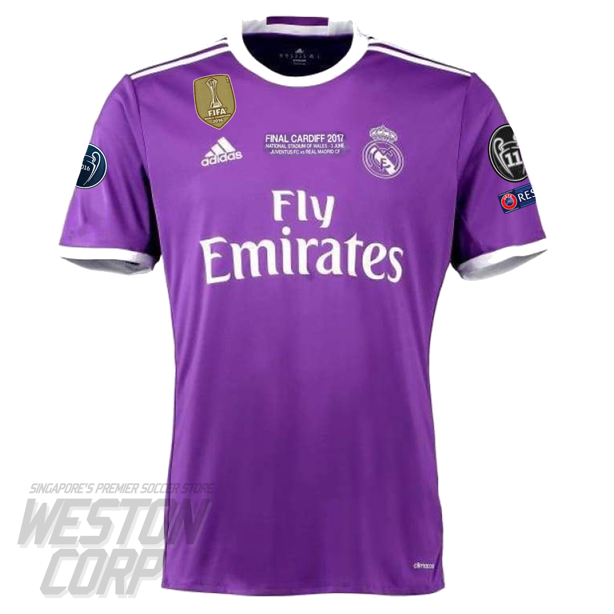 Real Madrid Adult 2016-17 Away Shirt w/ Badges Ronaldo Nameset Weston Corporation