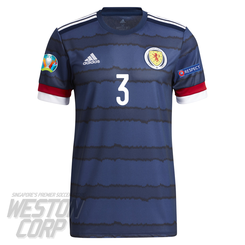 Scotland Adult Euro 2020 SS Home Shirt w/ Robertson Nameset + Euro Badge