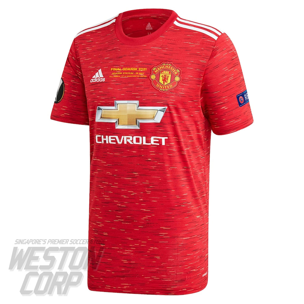 Manchester United Adult 2020-21 SS Home Shirt w/ Europa Badges and Match Details