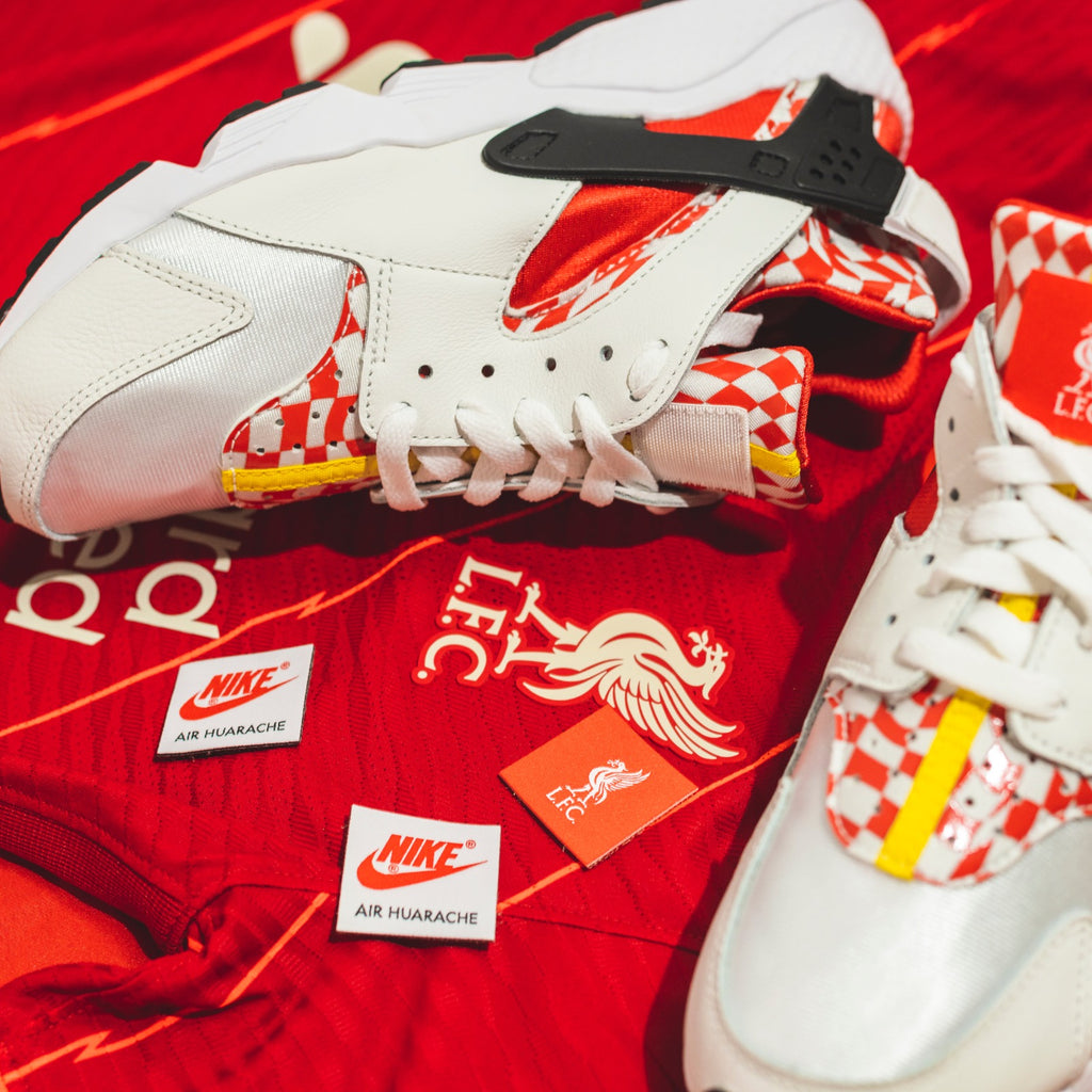 LV x Supreme x Nike Air Huarache White Red  Air huarache white, Nike air  huarache, Air huarache