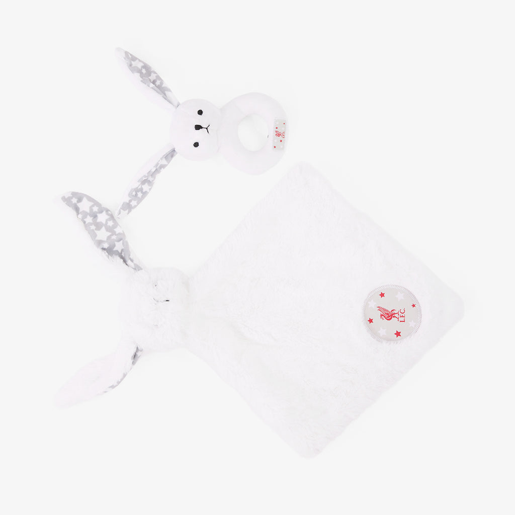 LFC Baby Plush Rabbit Comforter & Rattle Gift Set