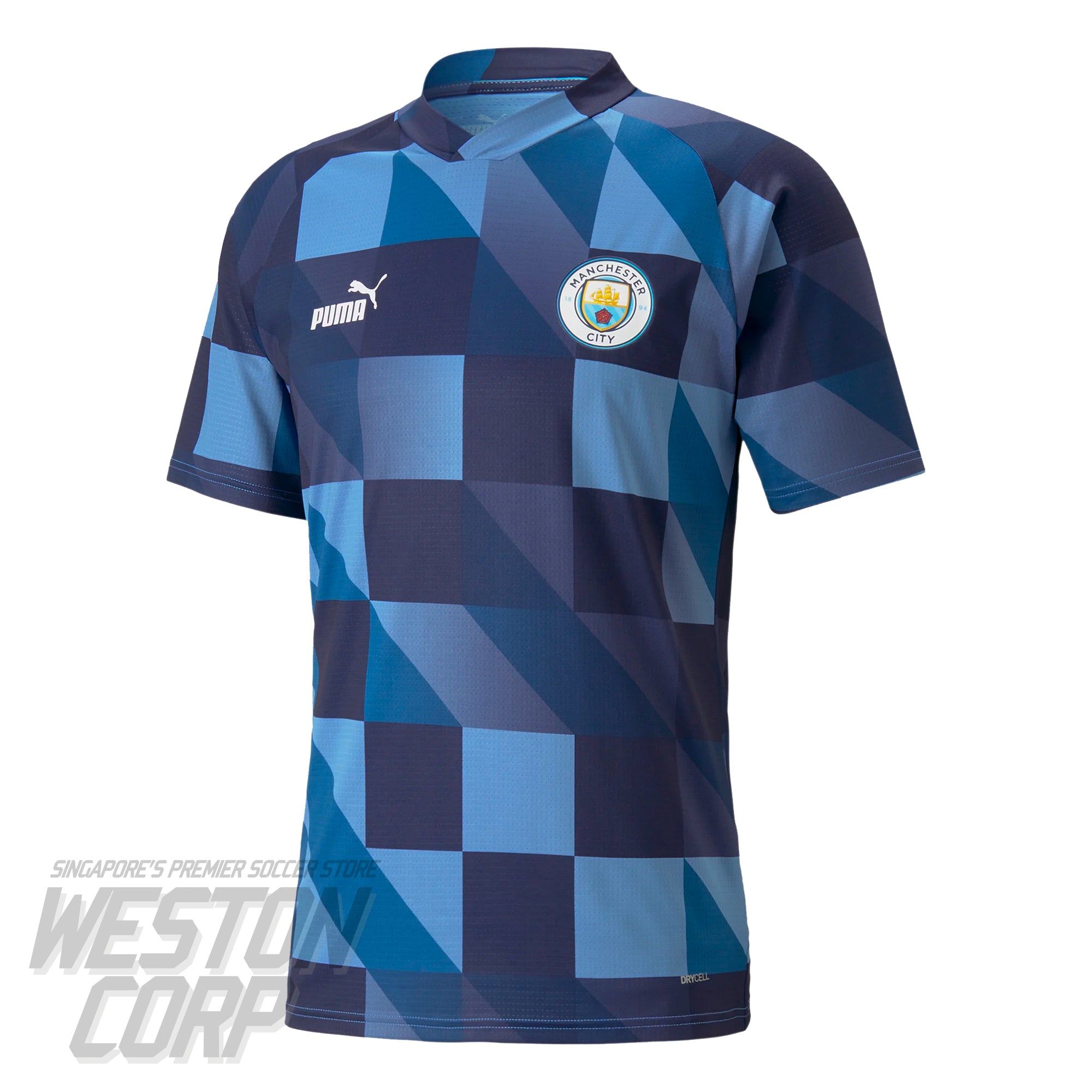 Manchester City Adult 202223 PreMatch Jersey (Lake Blue/Navy