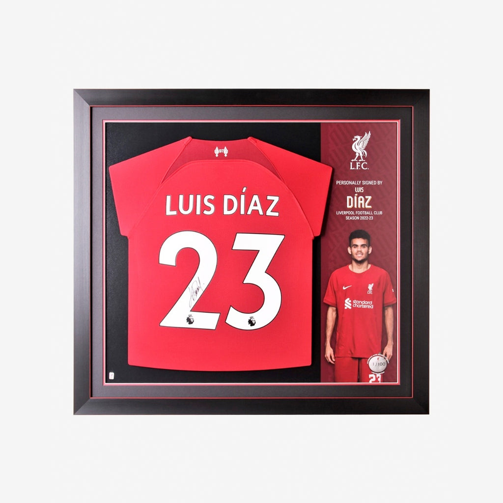 LFC Signed 22/23 Díaz Framed Shirt
