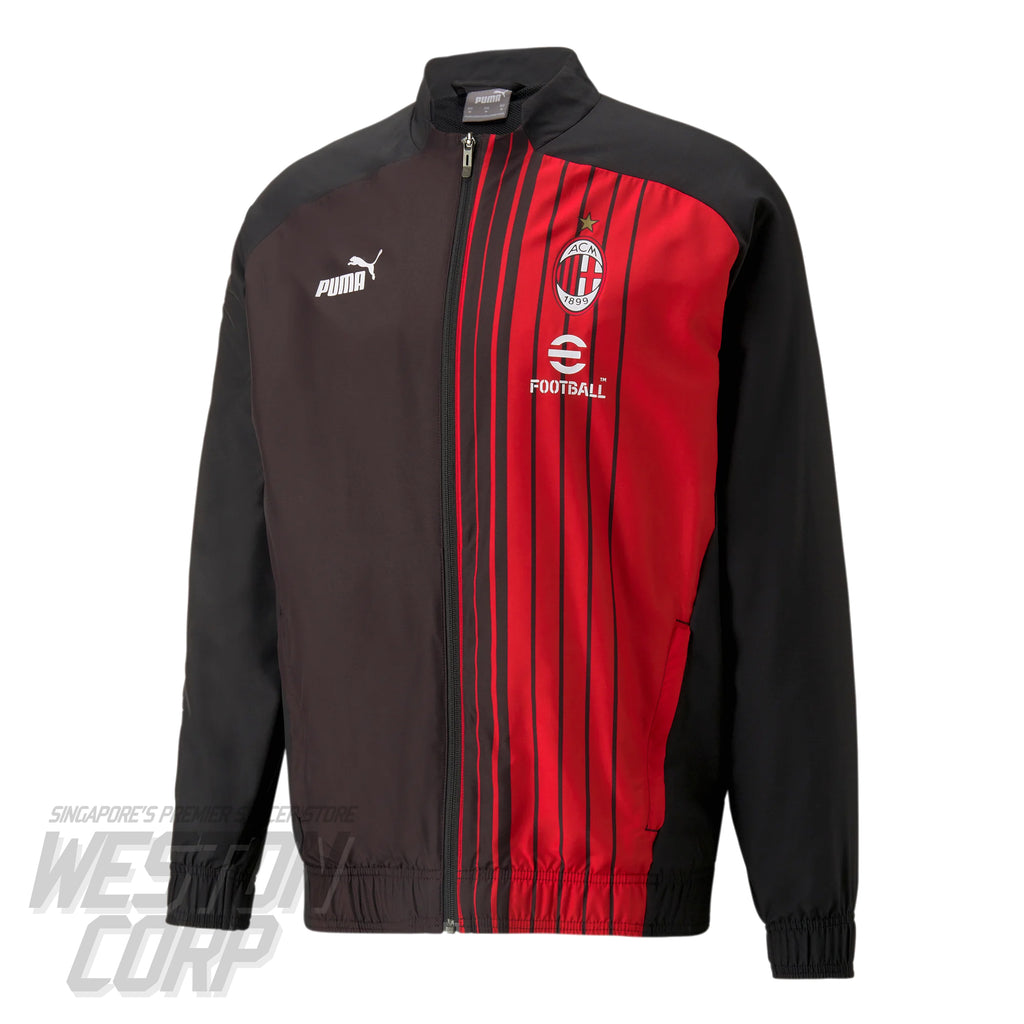 AC Milan Adult 2022-23 Pre-Match Jacket (Black/Tango Red)
